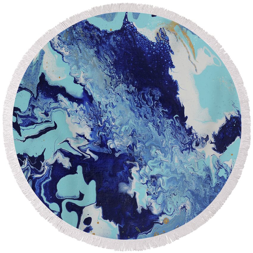 Organic Round Beach Towel featuring the painting Hideout by Tamara Nelson