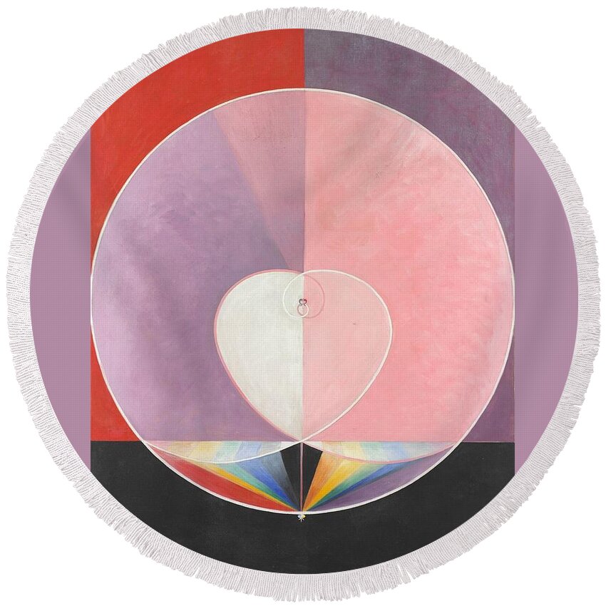 Doves No. 2 Round Beach Towel featuring the painting Hilma af Klint by MotionAge Designs