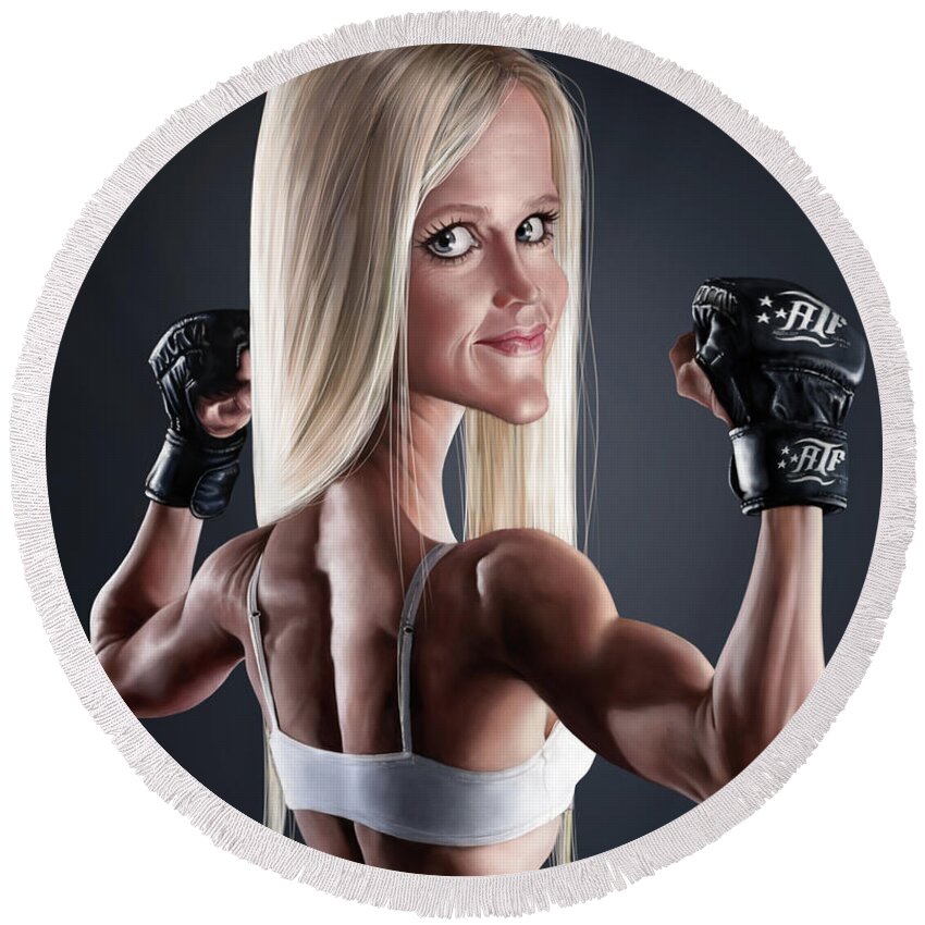 Holly Holm Round Beach Towels
