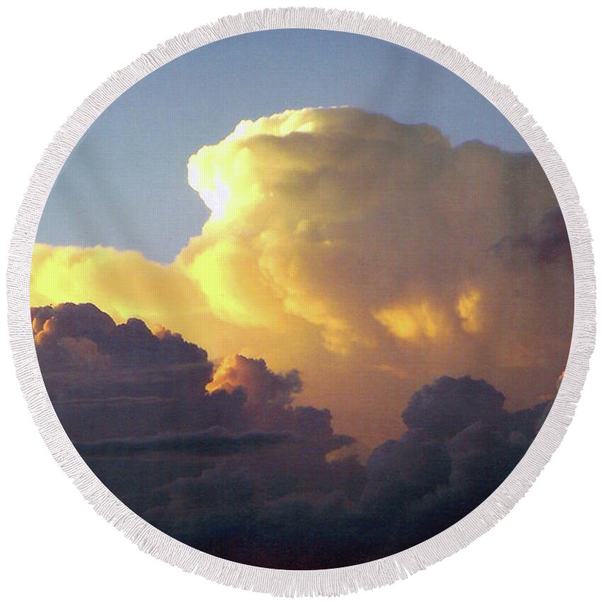 Clouds Round Beach Towel featuring the photograph Hopes and Dreams by Brian Commerford