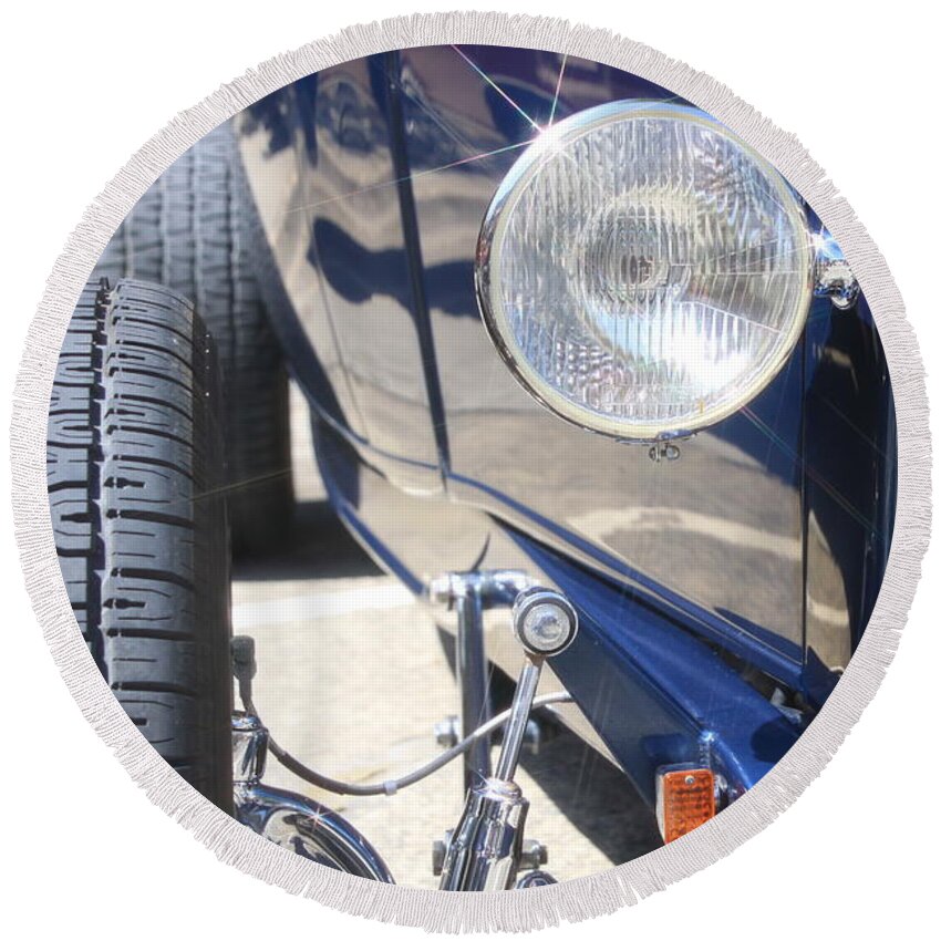 Blue Round Beach Towel featuring the photograph Hot Rod by Jeff Floyd CA