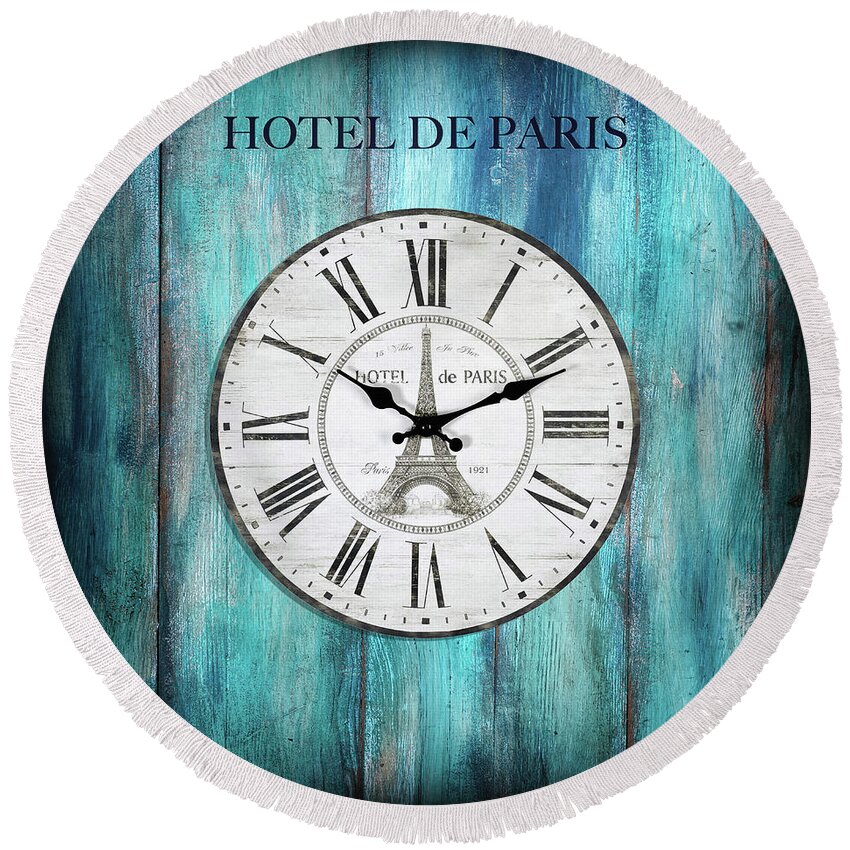 Clock Round Beach Towel featuring the photograph Hotel de Paris by Philippe Sainte-Laudy