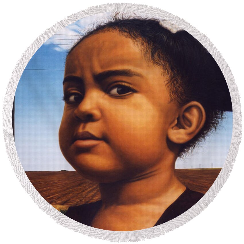 Baby Round Beach Towel featuring the painting Human-Nature Number Thirteen by James W Johnson