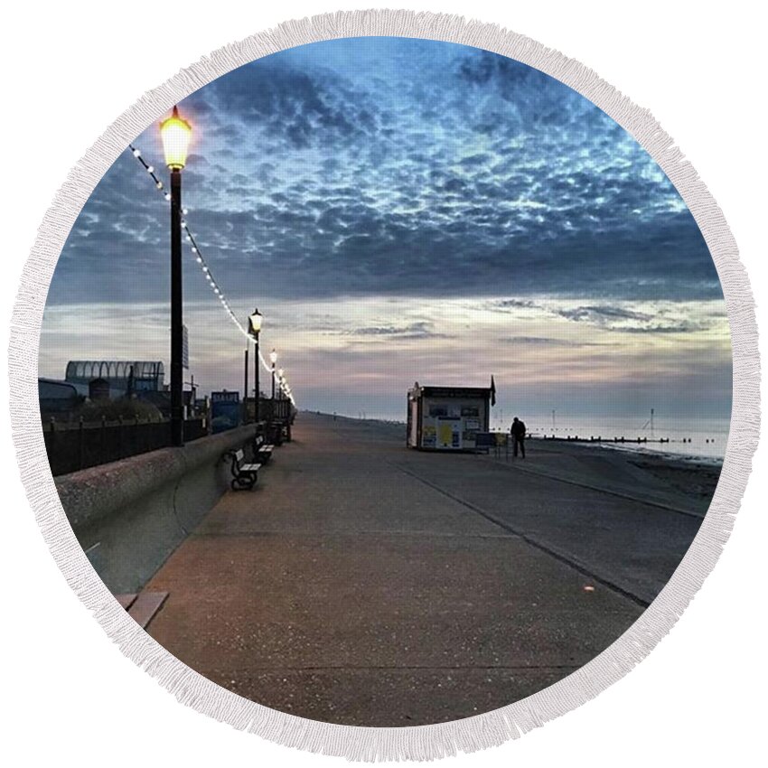 Beautiful Round Beach Towel featuring the photograph Hunstanton At 5pm Today

#sea #beach by John Edwards