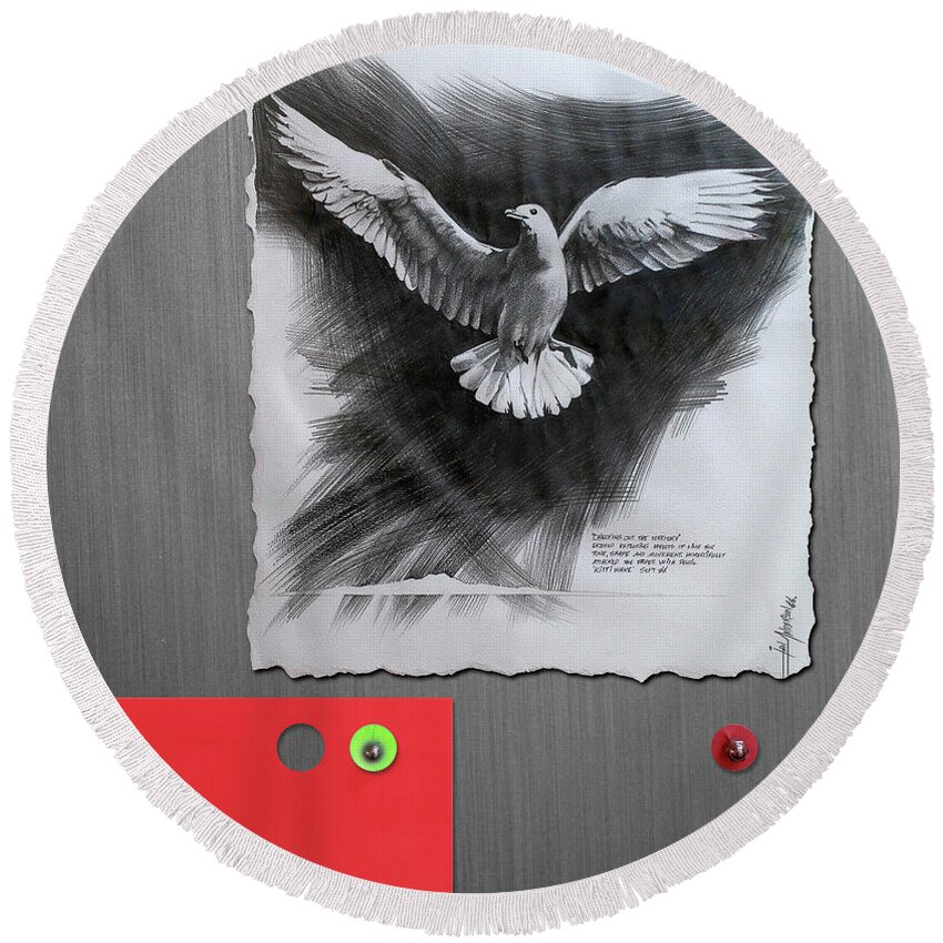 Interior Decoration Round Beach Towel featuring the drawing I Spy 2 by Ian Anderson