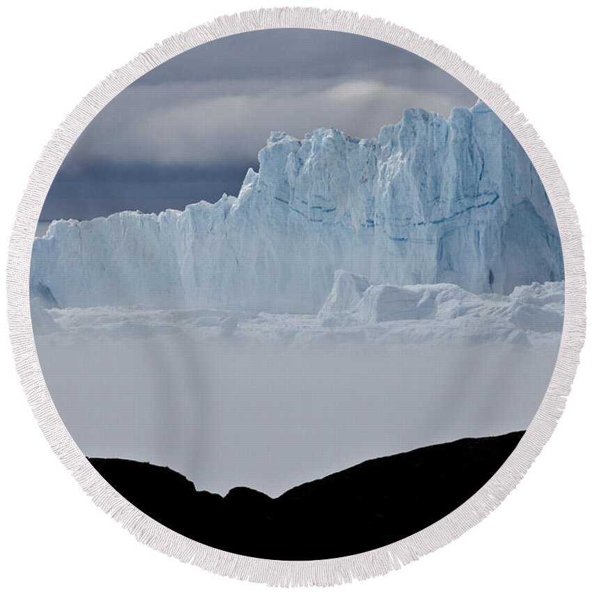 Greenland Round Beach Towel featuring the photograph Ice Blue Mountain by Michele Burgess