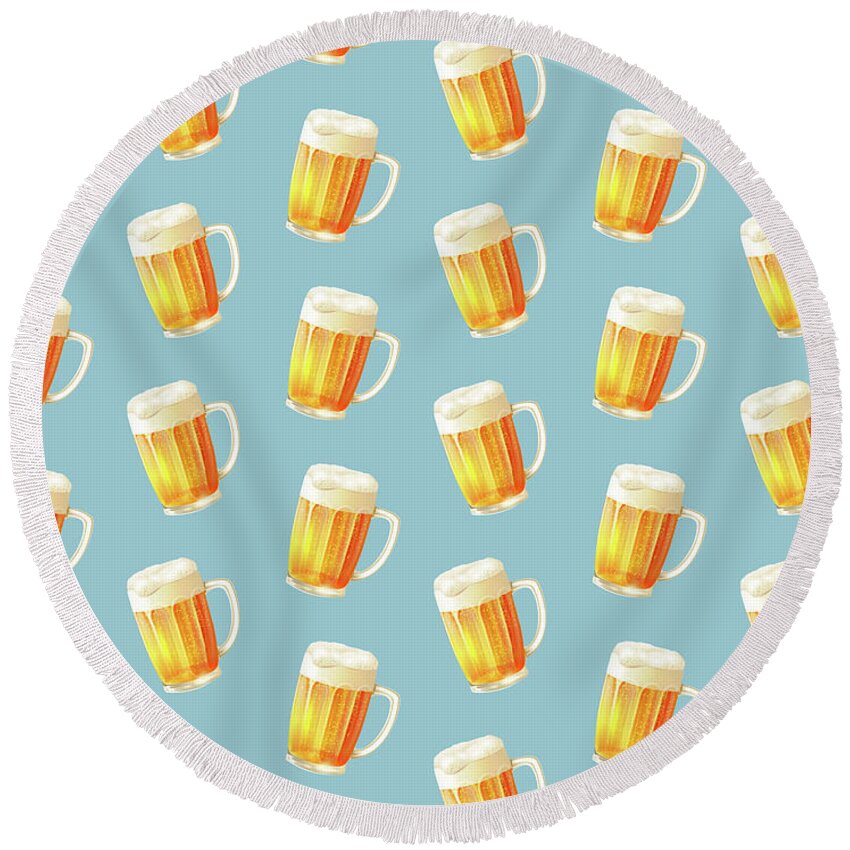 Alcohol Round Beach Towels