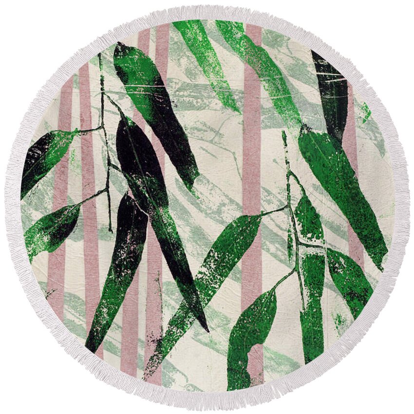 Tree Round Beach Towel featuring the mixed media If wishes were trees by Linda Lees