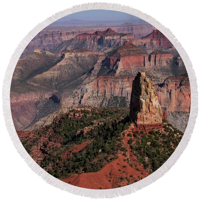 Grand Canyon Round Beach Towel featuring the photograph Imperial Point Afternoon Bliss by Jeff Hubbard