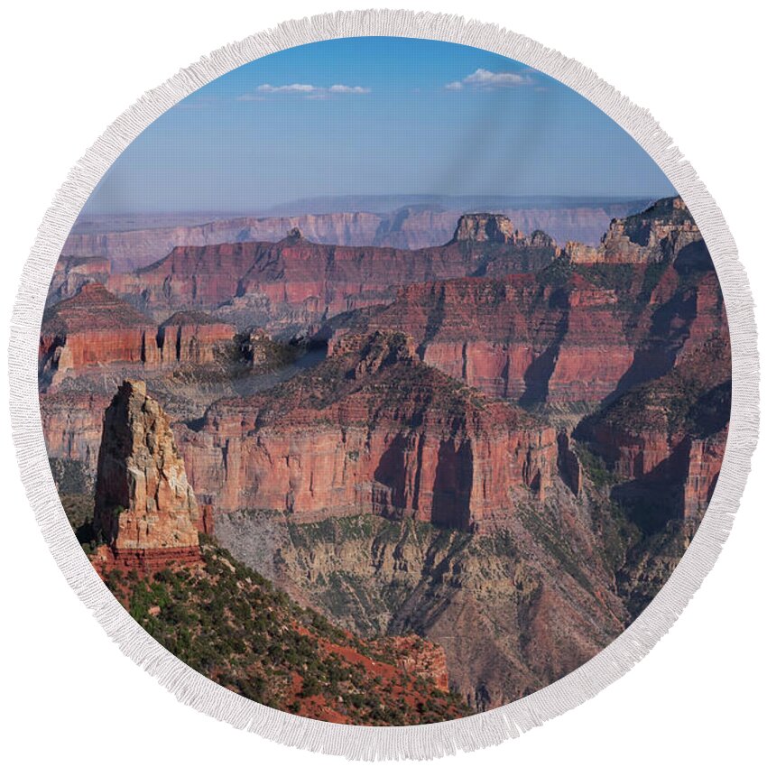 North Rim Round Beach Towel featuring the photograph Imperial Point Late Afternoon by Jeff Hubbard