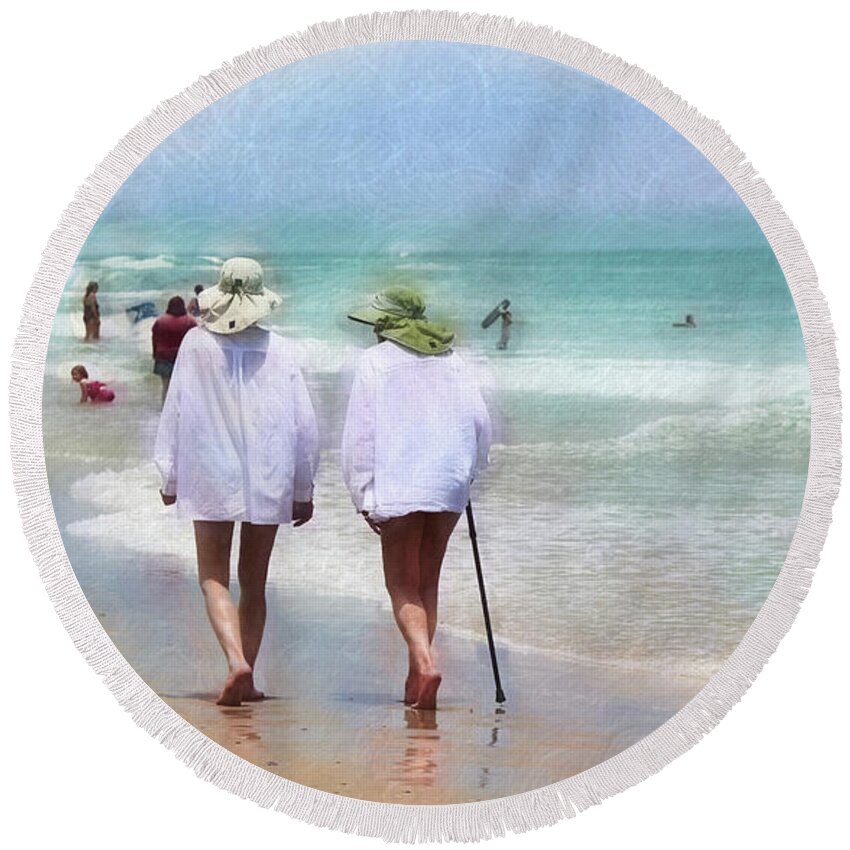People Round Beach Towel featuring the photograph In Step With Life by Sharon McConnell