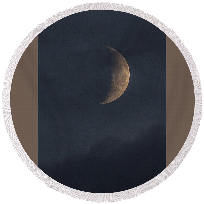 Moon Round Beach Towel featuring the photograph In the Blue Hours by Alex Lapidus
