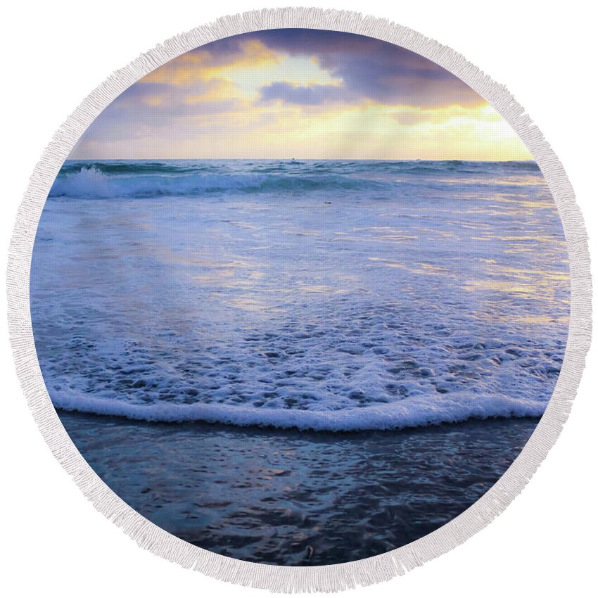 In Round Beach Towel featuring the photograph In the Evening by Alison Frank