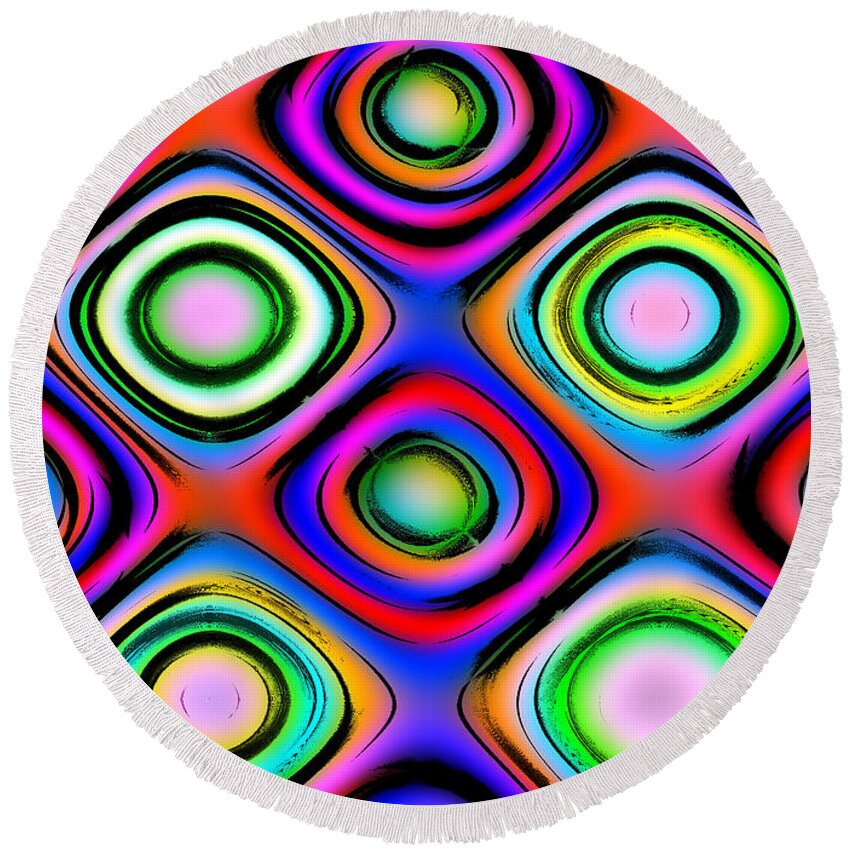 Abstract Round Beach Towel featuring the photograph In the Groove by Onedayoneimage Photography