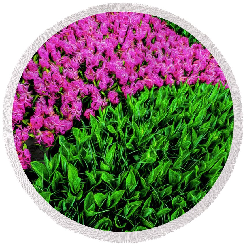 Tulips Round Beach Towel featuring the photograph In The Pink by Paul Wear