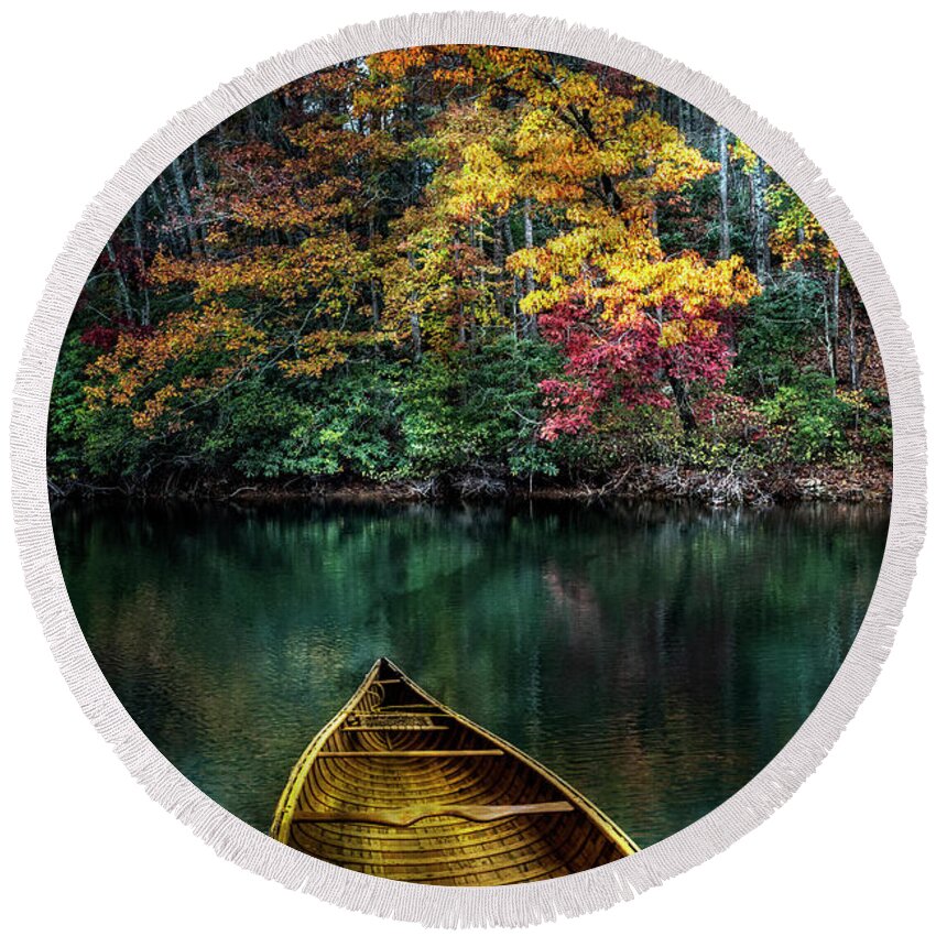 Appalachia Round Beach Towel featuring the photograph In the Still of the Morning by Debra and Dave Vanderlaan