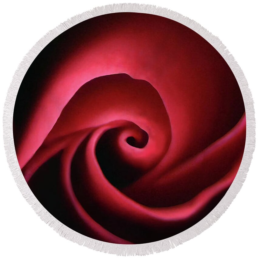 Rose Round Beach Towel featuring the photograph Inner Glow by Dan Holm