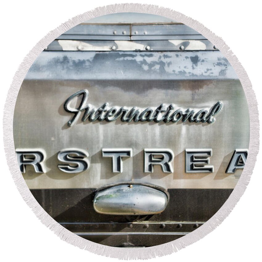 Antique Round Beach Towel featuring the photograph International Airstream by Sharon Popek