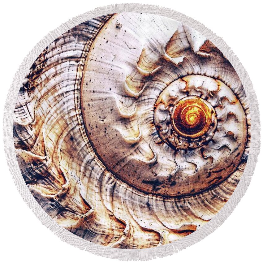 Spiral Round Beach Towel featuring the photograph Into The Spiral by Jaroslav Buna