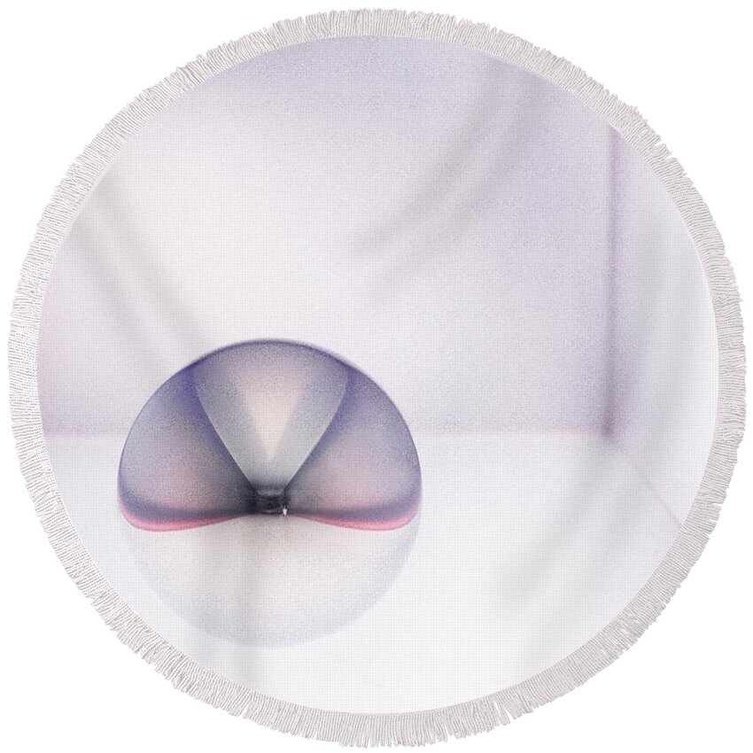 Abstract Round Beach Towel featuring the photograph Introspection by Dean Birinyi