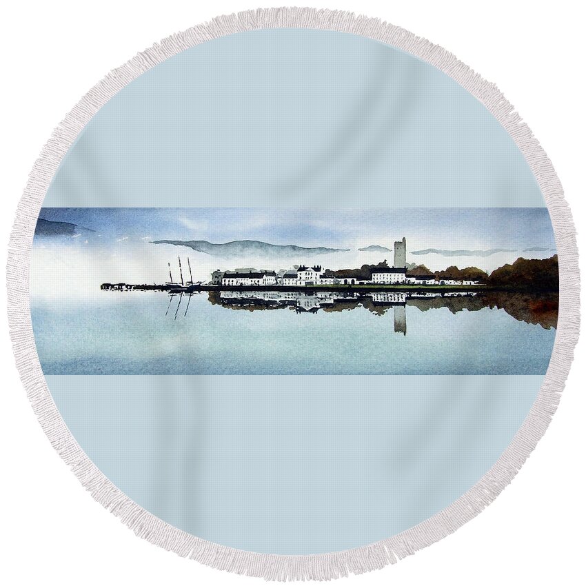 Scotland Round Beach Towel featuring the painting Inverary by Paul Dene Marlor