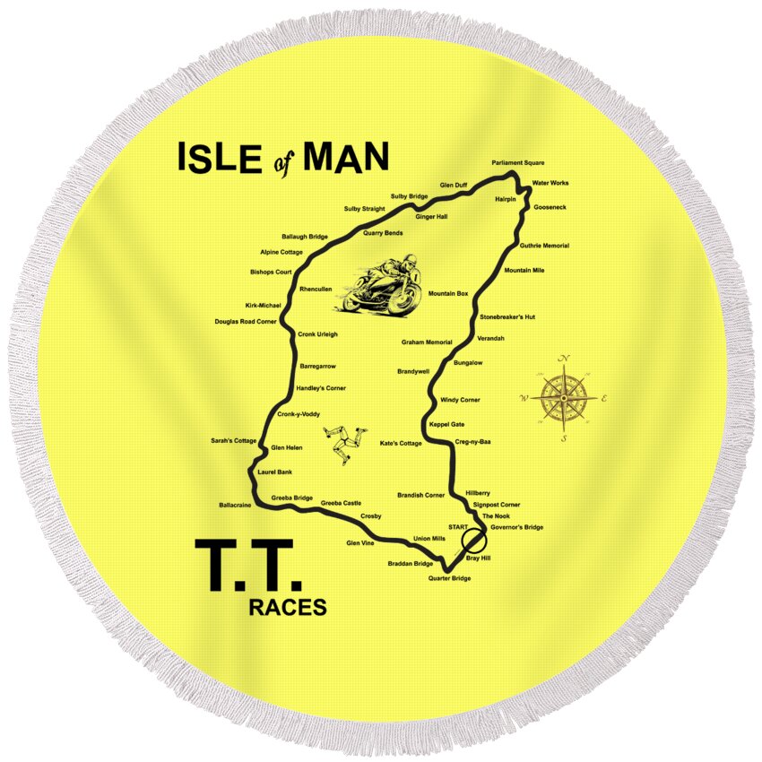 Isle Of Man Tt Round Beach Towel featuring the photograph Isle Of Man TT by Mark Rogan