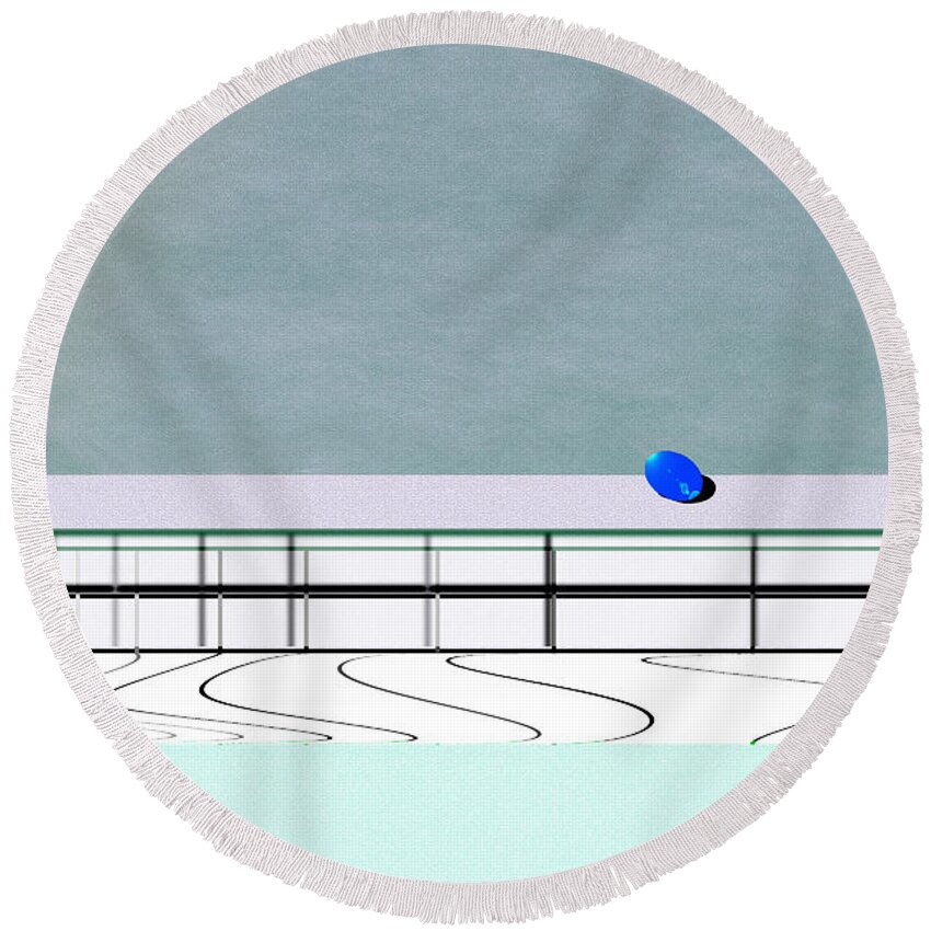 Oval Round Beach Towel featuring the digital art Isolation 2 by Kae Cheatham