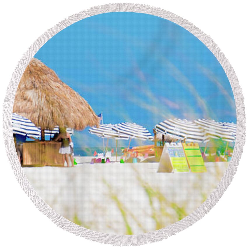 Tree Round Beach Towel featuring the photograph It's a HUT day at the beach by JCV Freelance Photography LLC