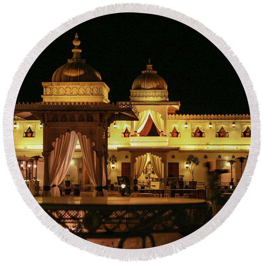 Palace Round Beach Towel featuring the photograph Jag Mandir Palace, Rajasthan, India by Aashish Vaidya