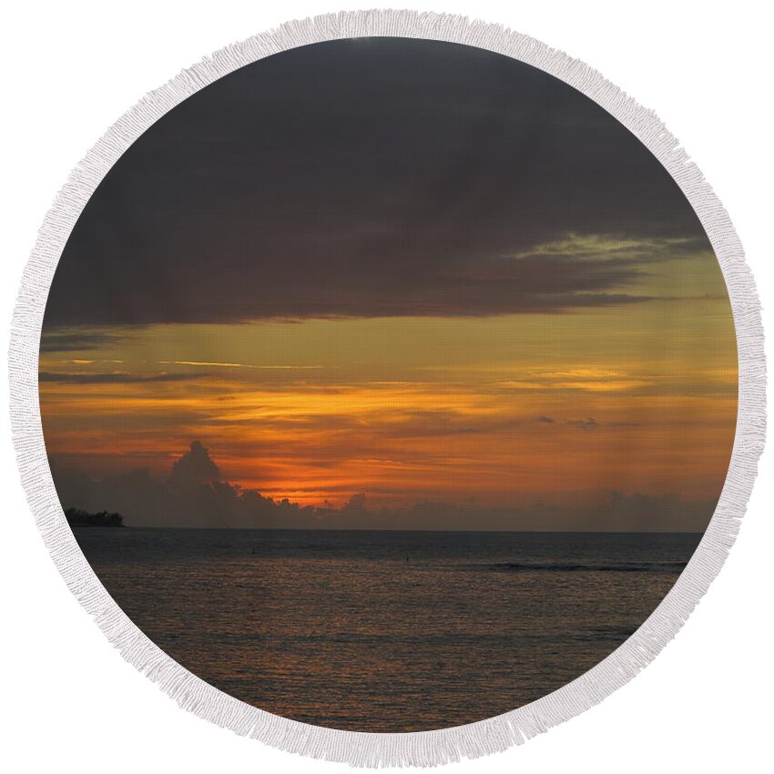 Sunset Round Beach Towel featuring the photograph Jamaican Skies by Jessica Myscofski