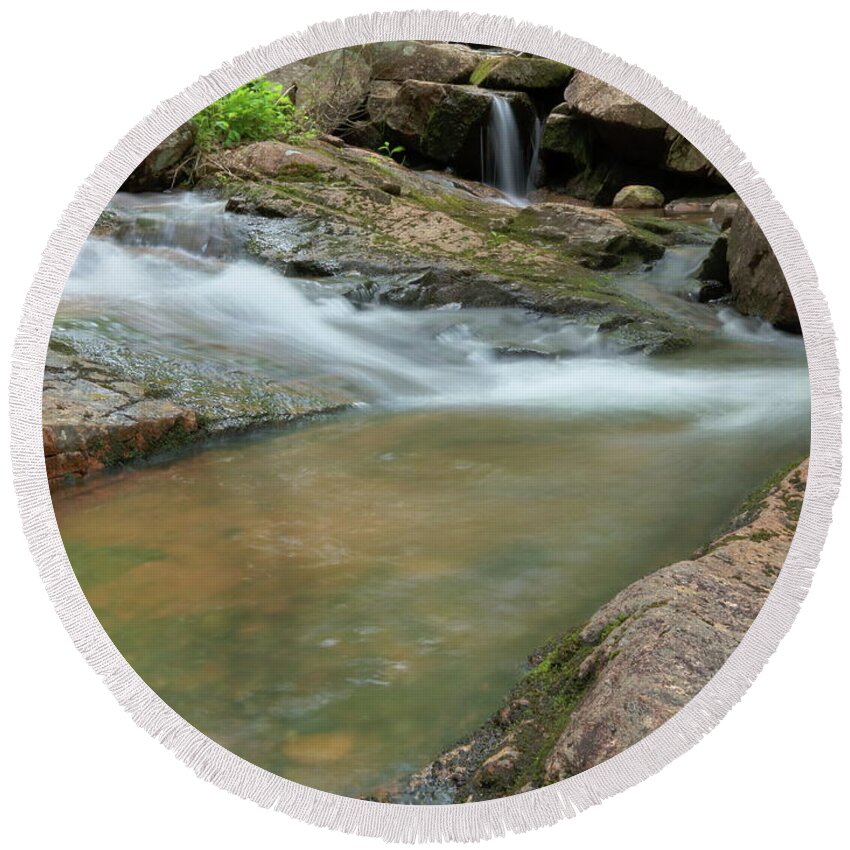 Acadia National Park Round Beach Towel featuring the photograph Jordan Stream by Holly Ross