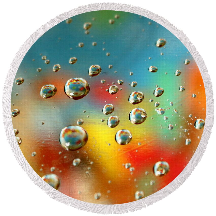  Round Beach Towel featuring the photograph Just A Drop by Rose Benson