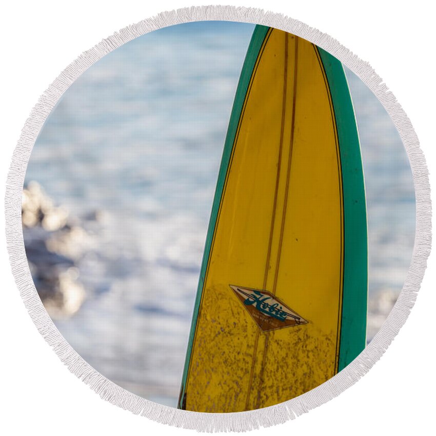 Beach Round Beach Towel featuring the photograph Just a Hobie of Mine by Peter Tellone