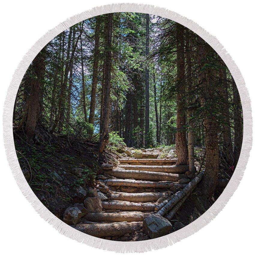 Natural Round Beach Towel featuring the photograph Just Another Stairway To Heaven by James BO Insogna