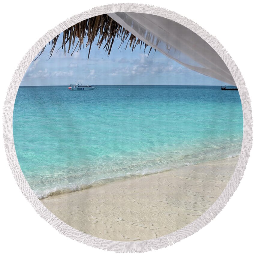 Jenny Rainbow Fine Art Photography Round Beach Towel featuring the photograph Just Open the Window by Jenny Rainbow