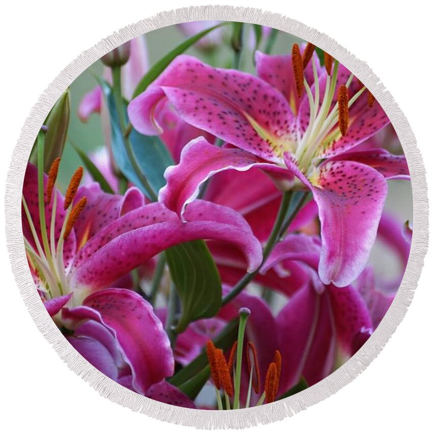 Lillies Round Beach Towel featuring the photograph K and D Lilly 4 by Merle Grenz