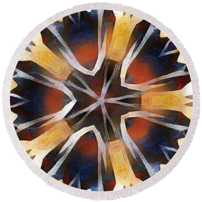 Kaleidoscope 2 Was Inspired By The Original Art Piece. Round Beach Towel featuring the pastel Kaleidoscope 2 by Brenae Cochran