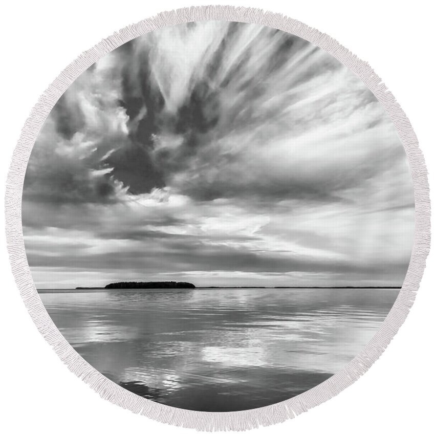 1/25/15 Round Beach Towel featuring the photograph Key Largo Sunset by Louise Lindsay