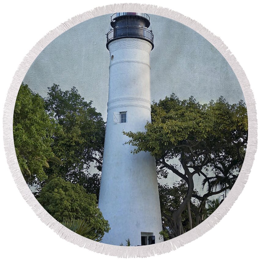 Lighthouse Round Beach Towel featuring the photograph Key West Lighthouse by Kim Hojnacki