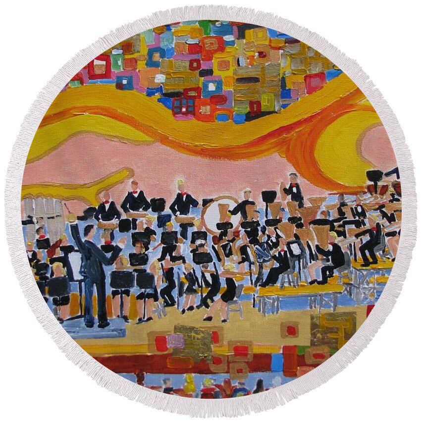 Band Round Beach Towel featuring the painting Klimt's Band by Rodger Ellingson