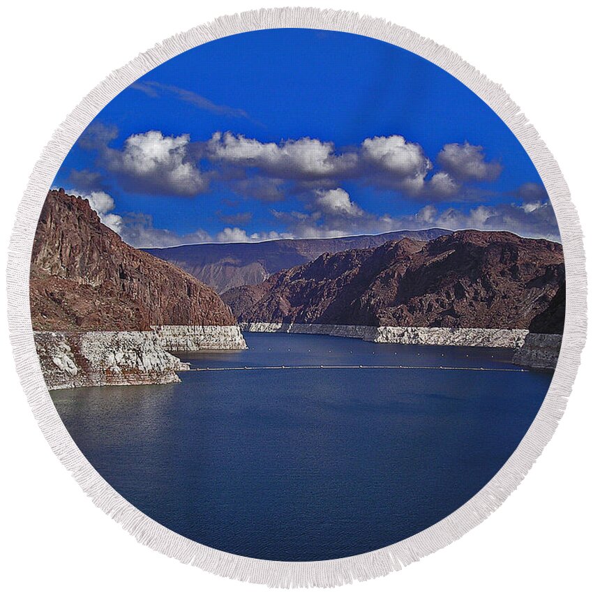 Water Round Beach Towel featuring the photograph Lake Mead by David Campbell