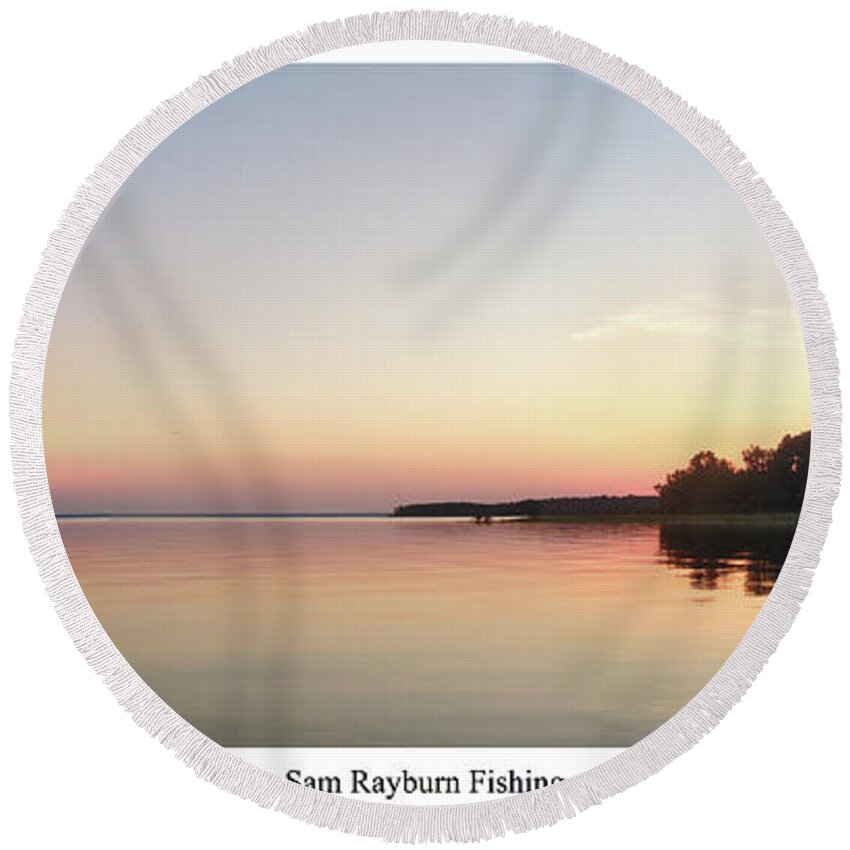 Rayburn Round Beach Towel featuring the photograph Lake Sam Rayburn by Max Mullins