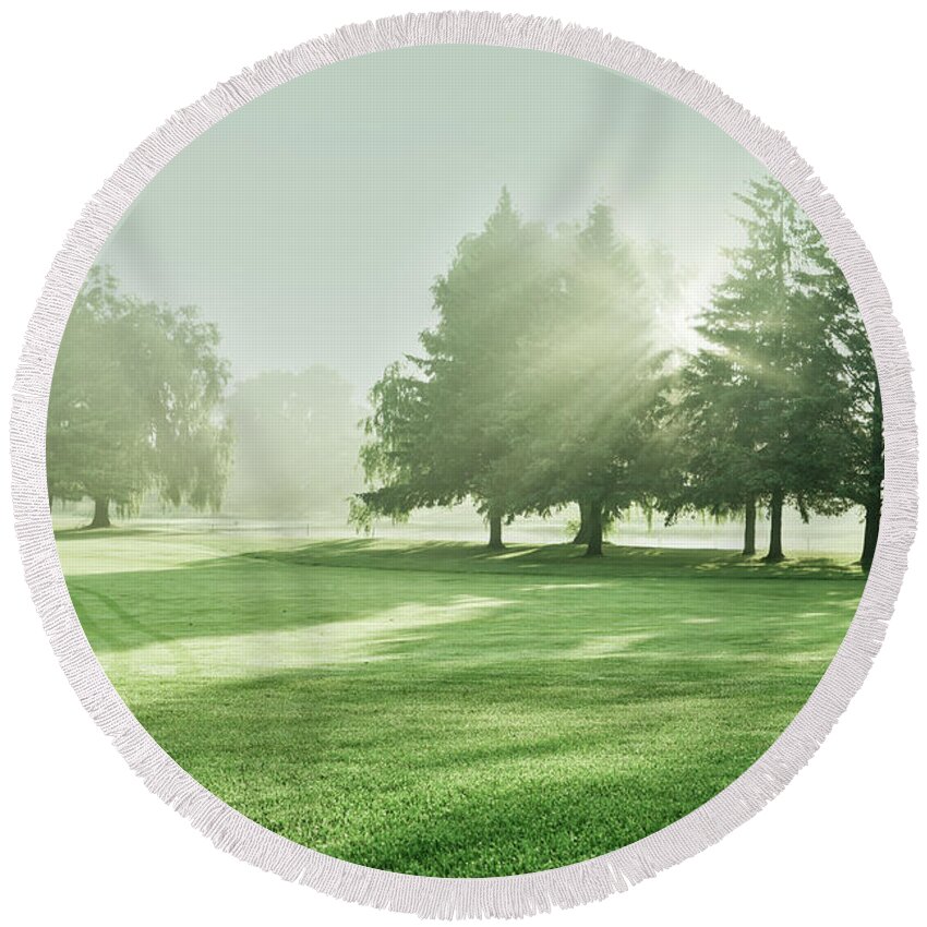 Victoria Park East Golf Course Round Beach Towel featuring the photograph Landscape by Nick Mares