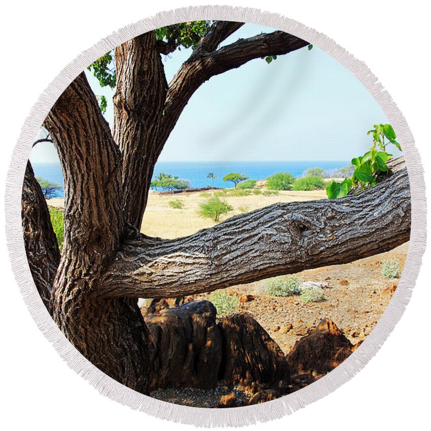 Lapakahi View Round Beach Towel featuring the photograph Lapakahi View by Jennifer Robin