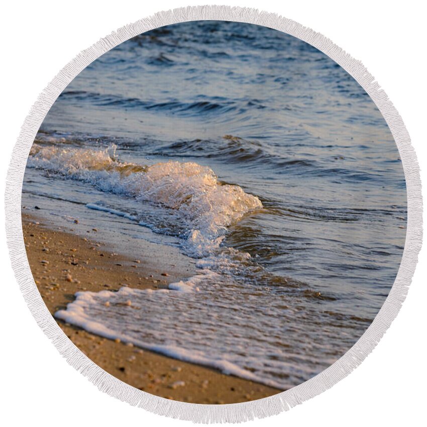 Lapping Round Beach Towel featuring the photograph Lapping Tide by Mark Rogers