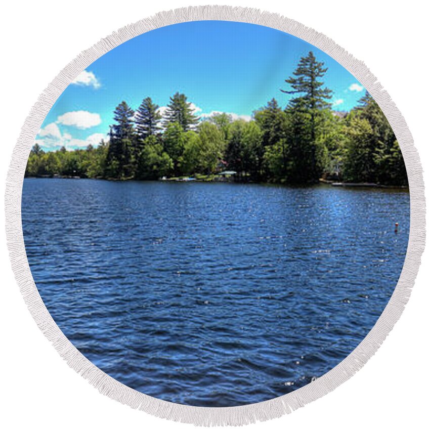 Late Spring On 6th Lake Round Beach Towel featuring the photograph Late Spring on 6th Lake by David Patterson