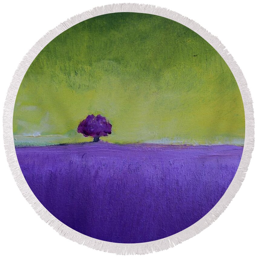 Impressionism Round Beach Towel featuring the painting Lavender Valley by Alicia Maury
