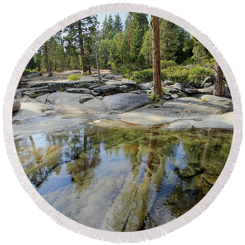 Landscape Round Beach Towel featuring the photograph Lay Down With Nature by Sean Sarsfield