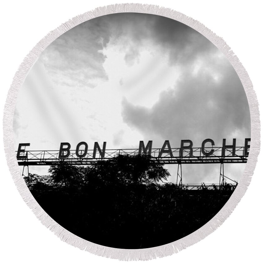Le Bon Marche Round Beach Towel featuring the photograph Le Bon Marche by Andy Thompson