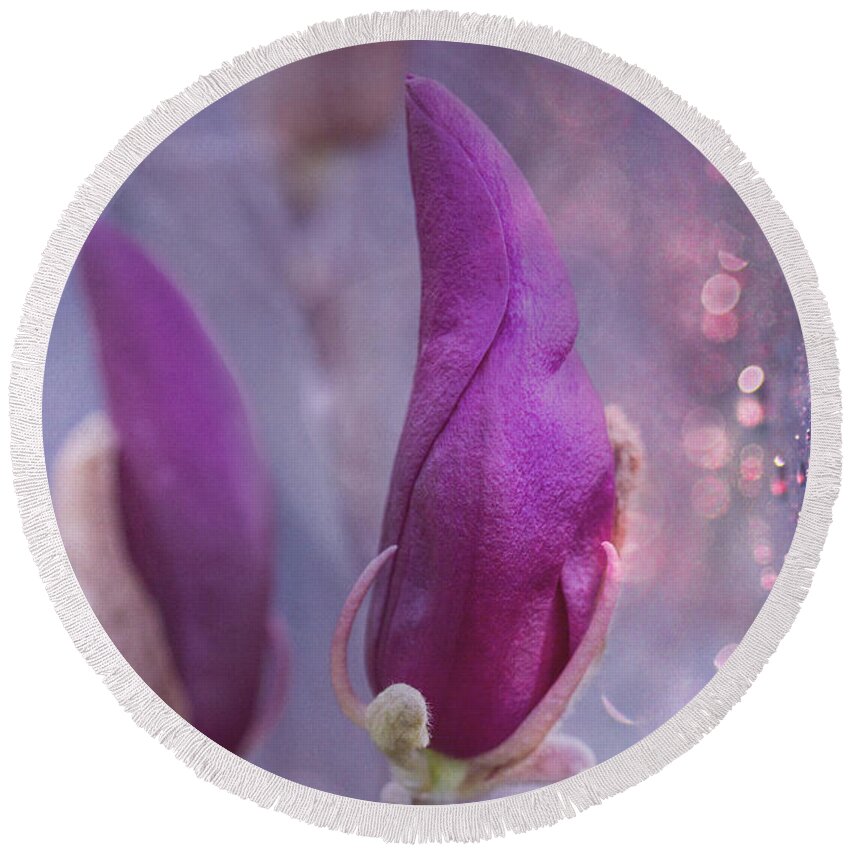 Magnolia Round Beach Towel featuring the photograph Leave a little sparkle wherever you go by Linda Lees